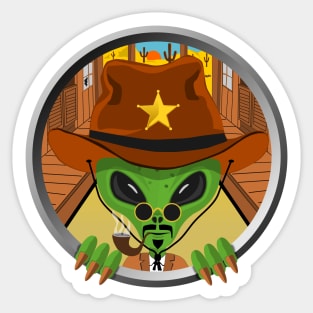 Alien sheriff Sticker